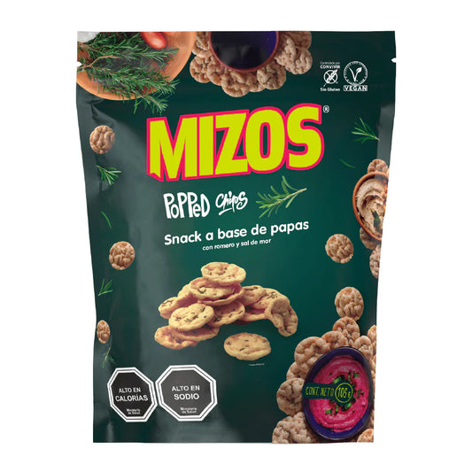 POPPED CHIPS DE PAPA CON ROMERO MIZOS 105 GRS 12 UNIDS