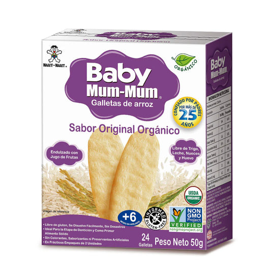 BABY MUM MUM RICE RUSKS ORIGINAL ORGÁNICO 50 GRS 12 UNIDS