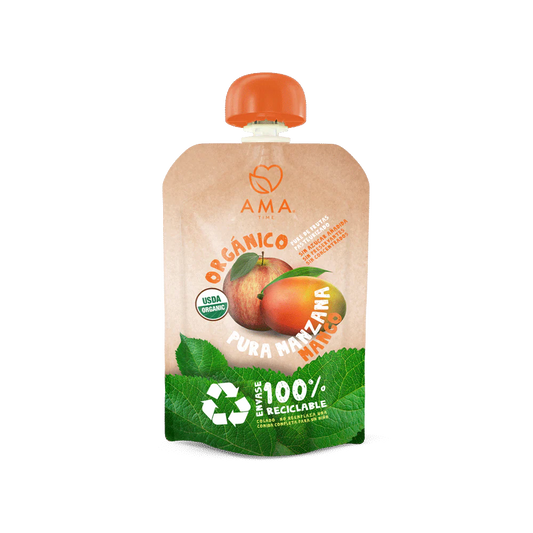 PURÉ AMA MANZANA MANGO ORGÁNICO 90 GRS 32 UNIDS