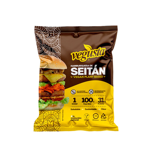 HAMBURGUESA DE SEITÁN VEGUSTA 100 GRS 20 UNIDS