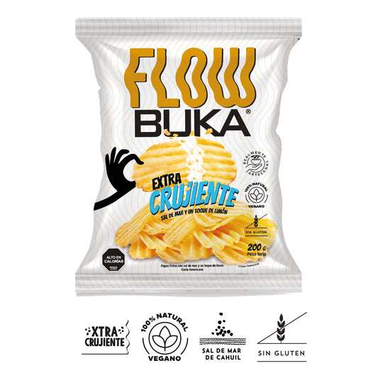 PAPAS FRITAS FLOW CORTE AMERICANO BUKA 200 GRS 12 UNIDS