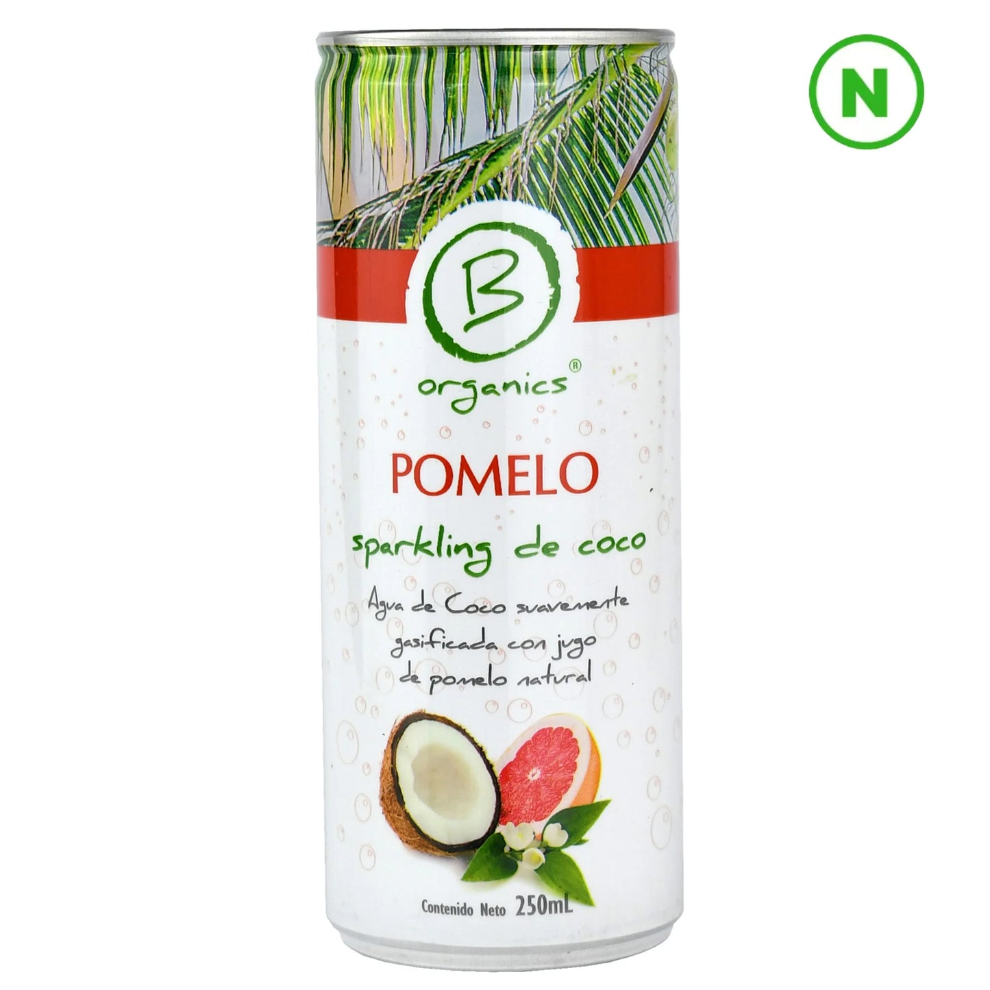 SPARKLING DE COCO POMELO BE ORGANICS 250 ML 24 UNIDS