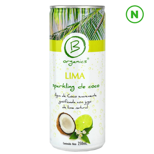 SPARKLING DE COCO LIMA BE ORGANICS 250 ML 24 UNIDS