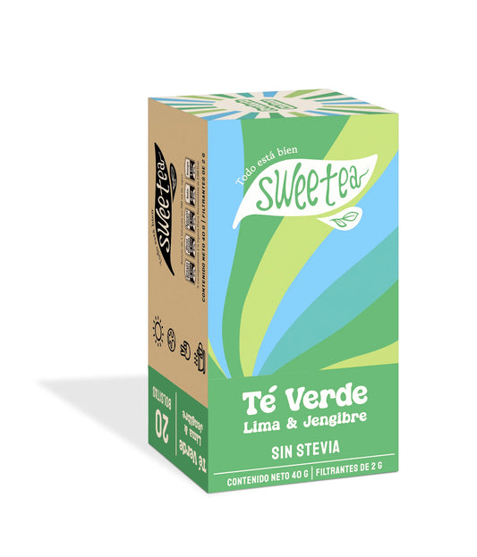 TÉ VERDE LIMA JENGIBRE SIN STEVIA 20 BOLSITAS SWEETEA