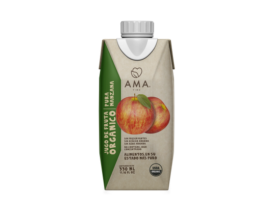 JUGO AMA MANZANA ORGÁNICO 330 ML 18 UNIDS
