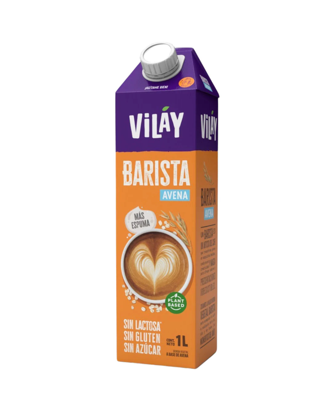BEBIDA BARISTA AVENA SIN AZÚCAR VILAY 1 LITRO 12 UNIDS
