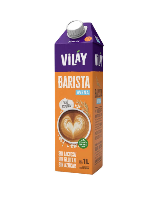 BEBIDA BARISTA AVENA SIN AZÚCAR VILAY 1 LITRO 12 UNIDS