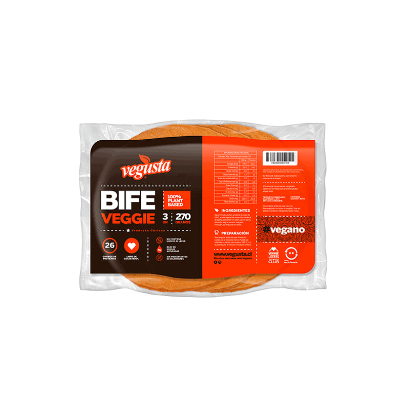BIFE VEGGIE DE SEITAN VEGUSTA 12 PACKS 270 GRS