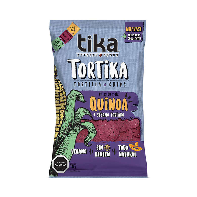 TIKA TORTIKAS QUINOA SÉSAMO TOSTADO 180 GRS 12 UNIDS