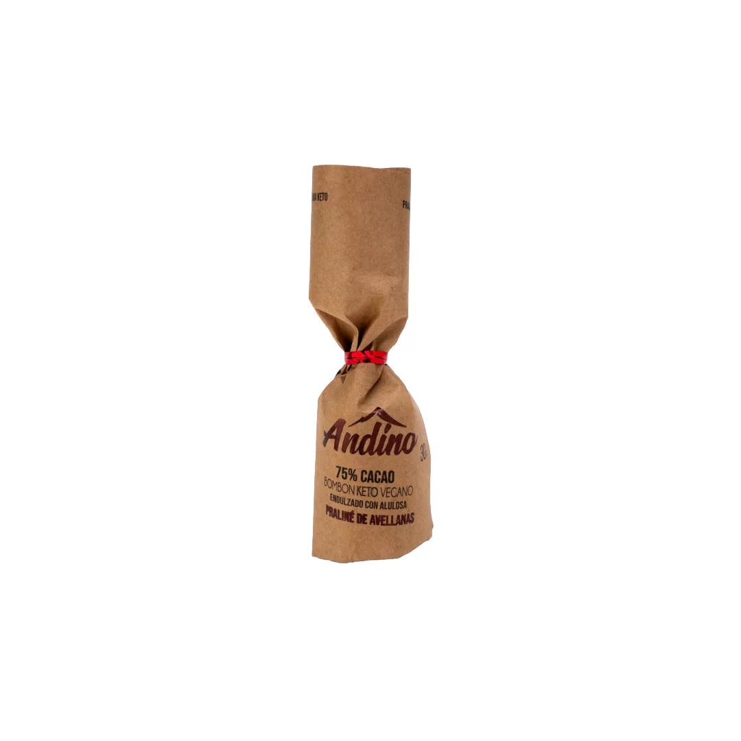 CHOCOTEJA ANDINO 75% KETO AVELLANA CRUNCHY 30 GRS 10 UNIDS