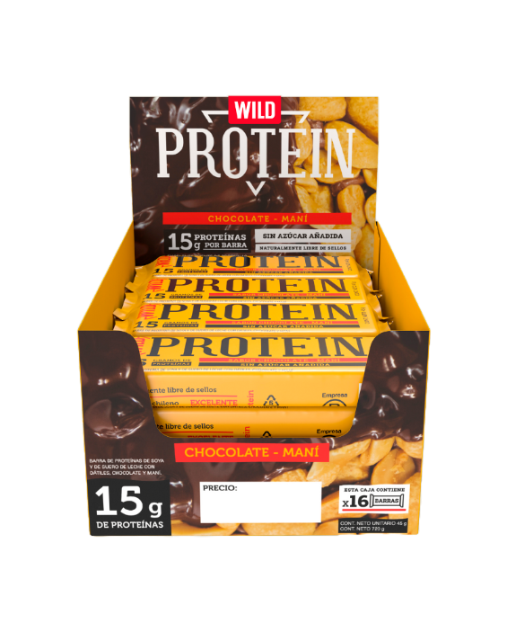 Booz.cl: Barritas Protein Wild Foods Chocolate + Maní 16 Unidades