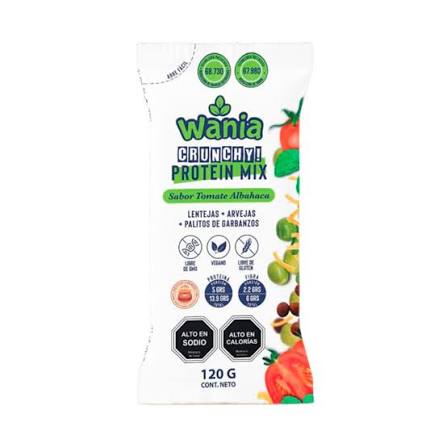 CRUNCHY MIX TOMATE ALBAHACA WANIA 120 GRS  24 UNIDS