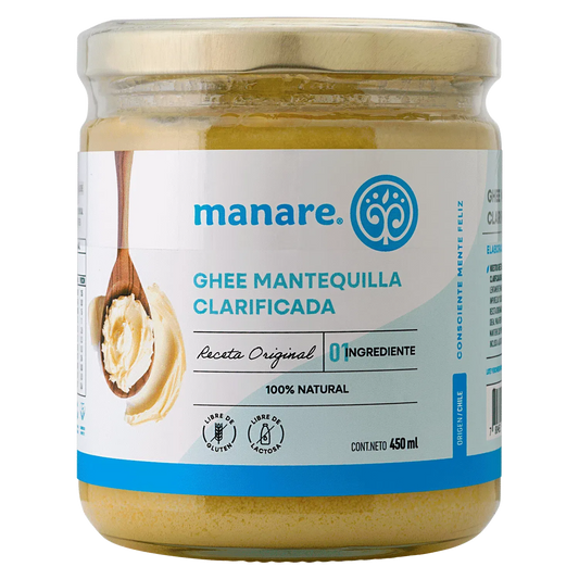 GHEE MANTEQUILLA CLARIFICADA MANARE 450 ML 6 UNIDS