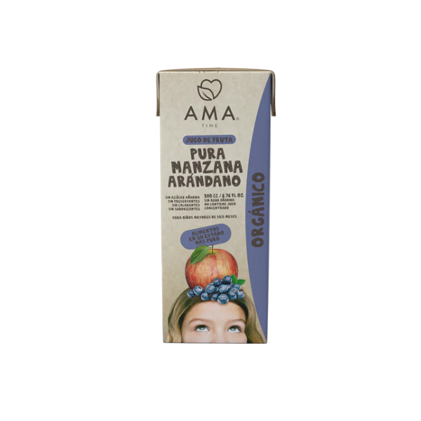 JUGO AMA MANZANA ARÁNDANO ORGÁNICO 200 ML 24 UNIDS