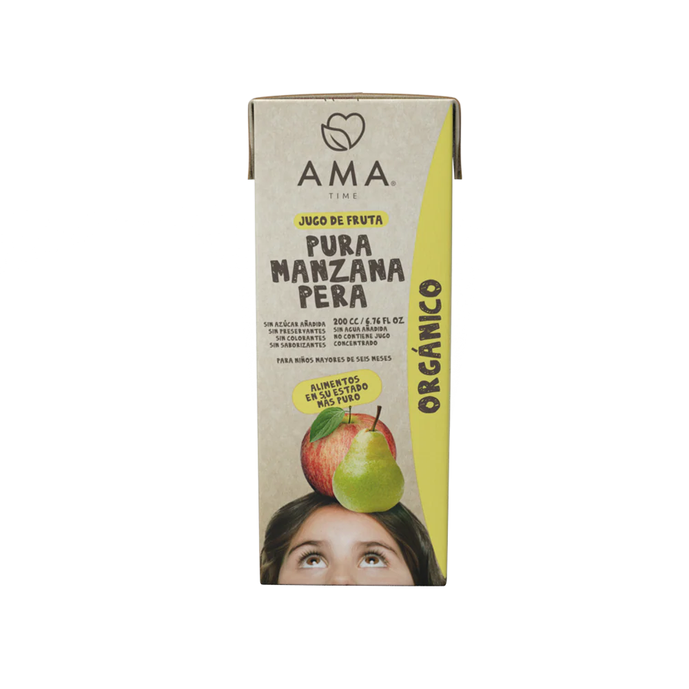 JUGO AMA MANZANA PERA ORGÁNICO 200 ML 24 UNIDS