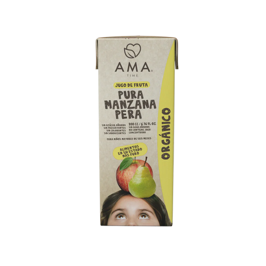 JUGO AMA MANZANA PERA ORGÁNICO 200 ML 24 UNIDS