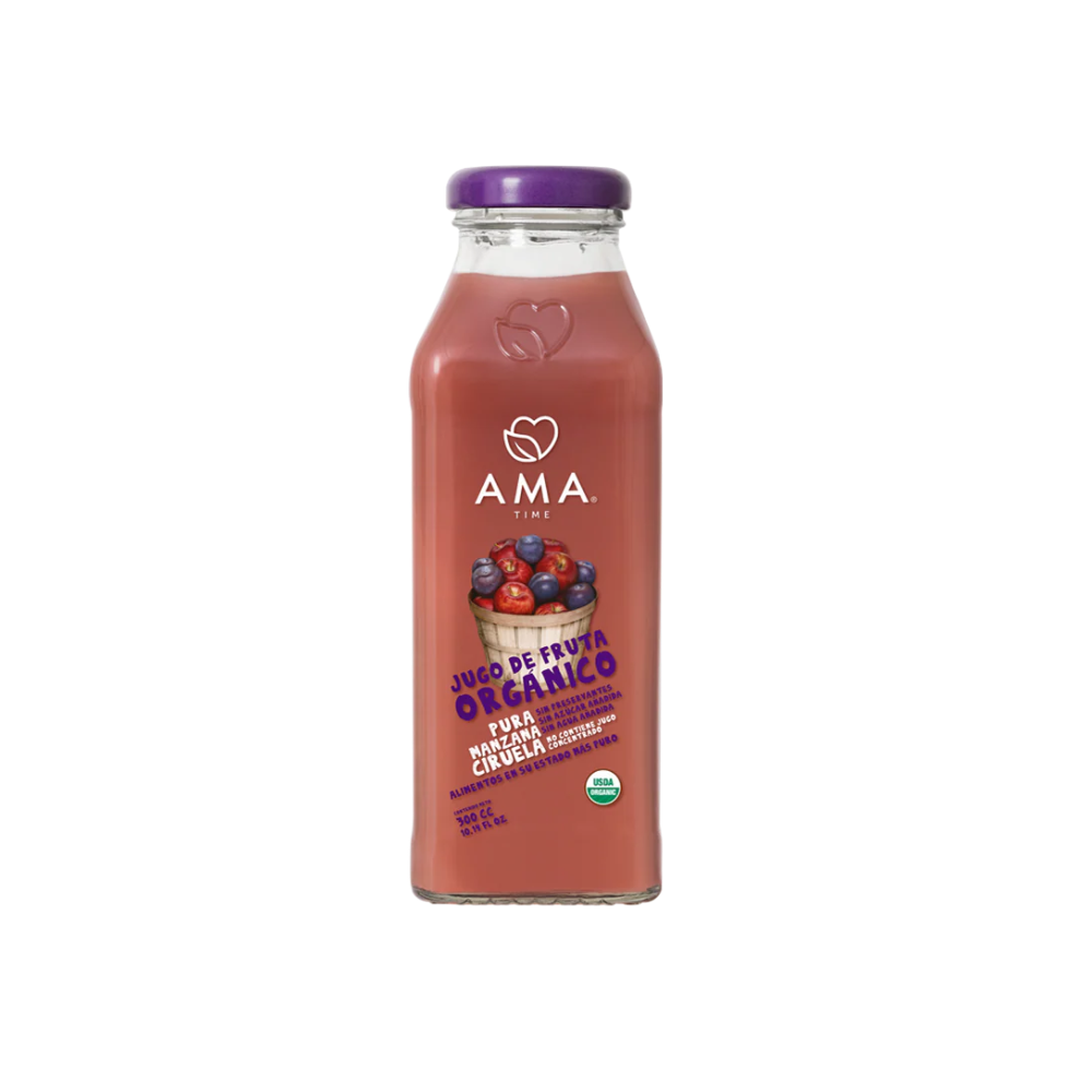 JUGO AMA MANZANA CIRUELA ORGÁNICO 300 ML 12 UNIDS