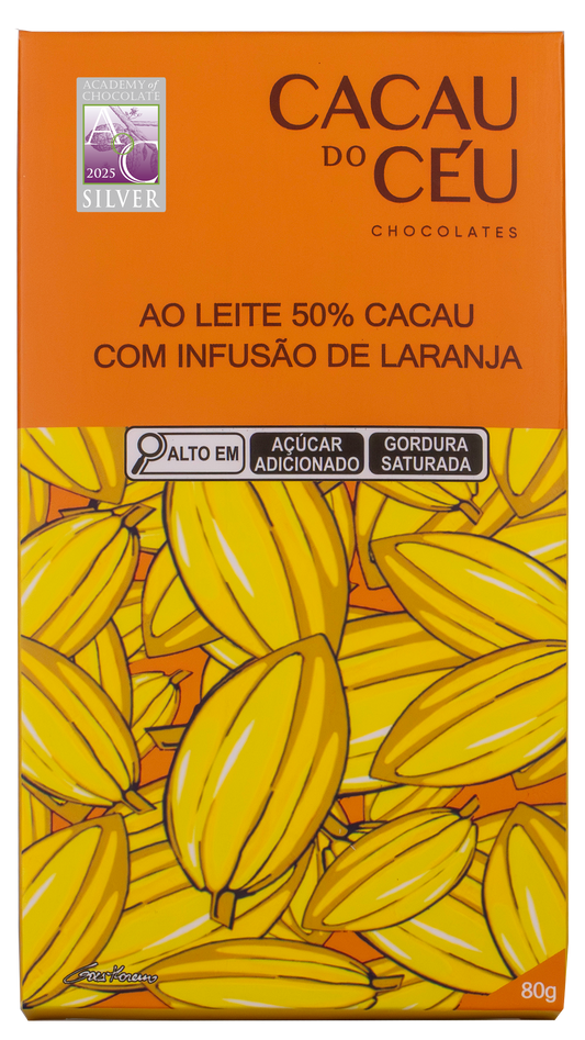 CHOCOLATE BEAN TO BAR  50% CACAU DO CEU LECHE Y INFUSIÓN NARANJA