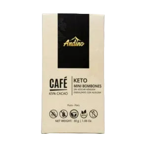 MINI BOMBONES ANDINO 65% CAFE KETO ALULOSA 30 GRS 10 UNIDS