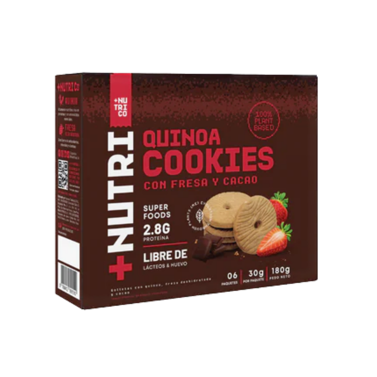 QUINOA COOKIES FRUTILLA CACAO NUTRICO 5 UNIDS X 30 GRS