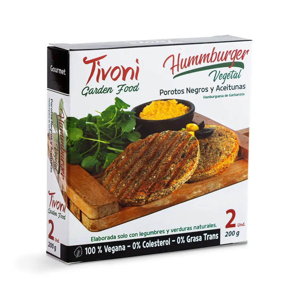 HAMBURGUESA CON POROTOS NEGROS Y ACEITUNAS TIVONI 24 DISPLAYS 200 GRS