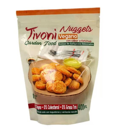 NUGGETS CON SABOR A KETCHUP VEGANO TIVONI DP 400 GRS 12 UNIDS