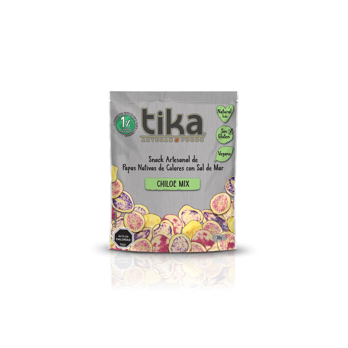 CHIPS DE PAPA TIKA ARTESAN CHIPS CHILOE 35 GRS 15 UNIDS