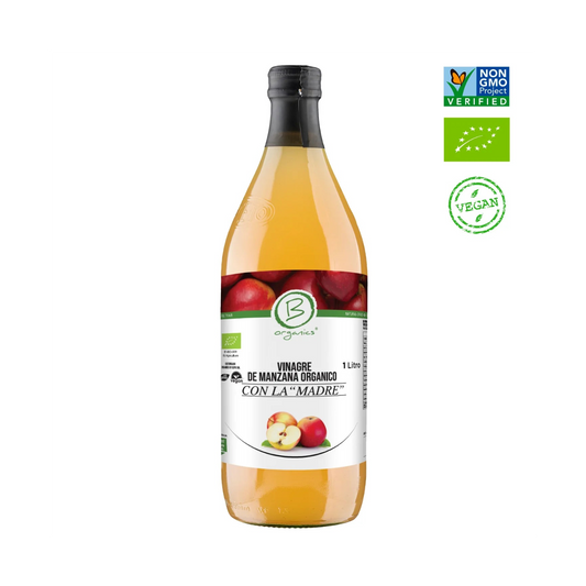 VINAGRE DE MANZANA BE ORGANICS 1 LITRO 12 UNIDS