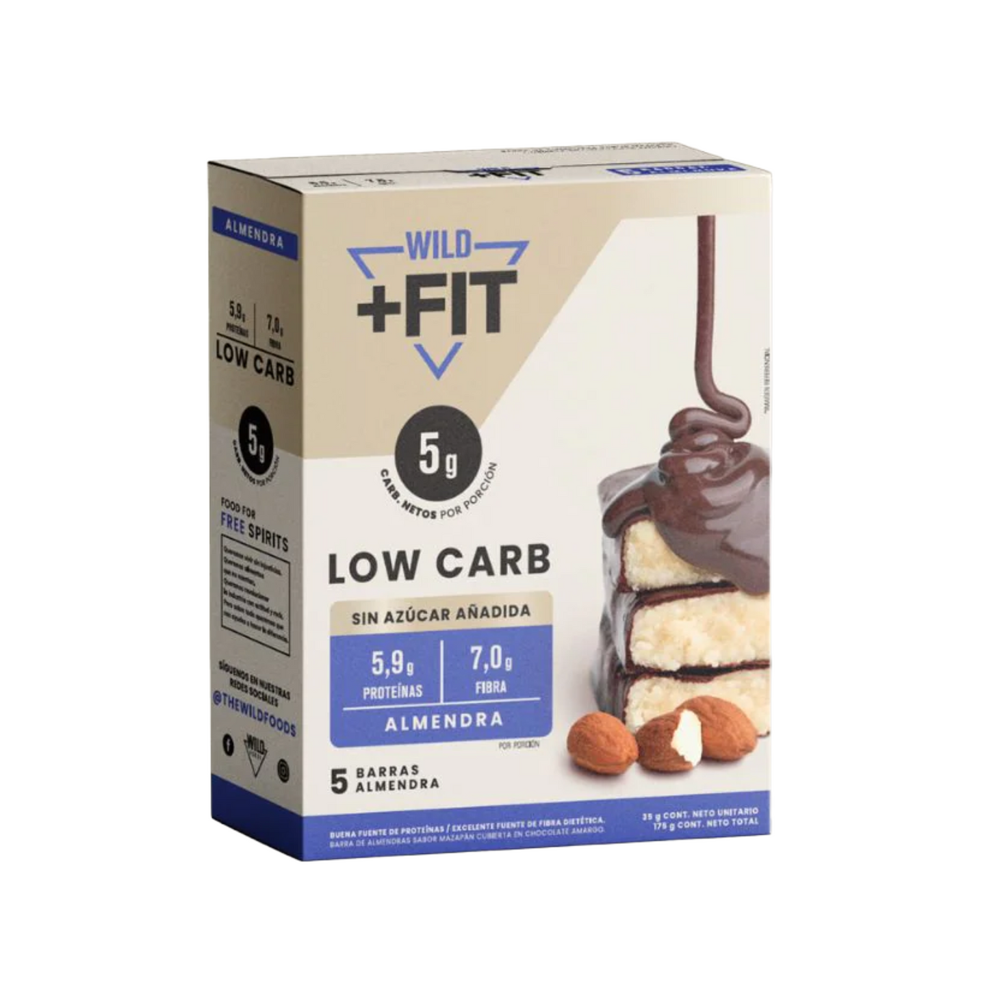 WILD FIT CHOCOLATE ALMENDRA 5 UNIDS 35 GRS