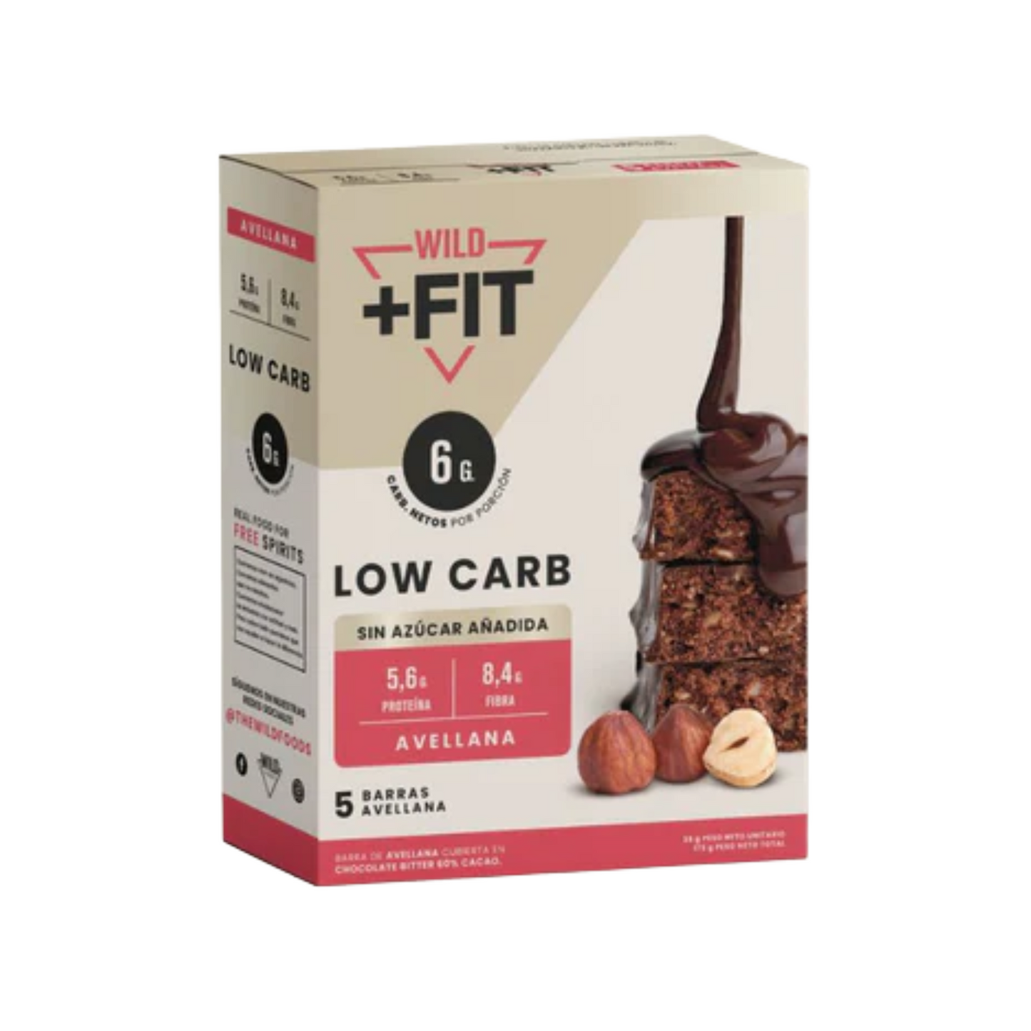 WILD FIT CHOCOLATE AVELLANA 5 UNIDS 35 GRS