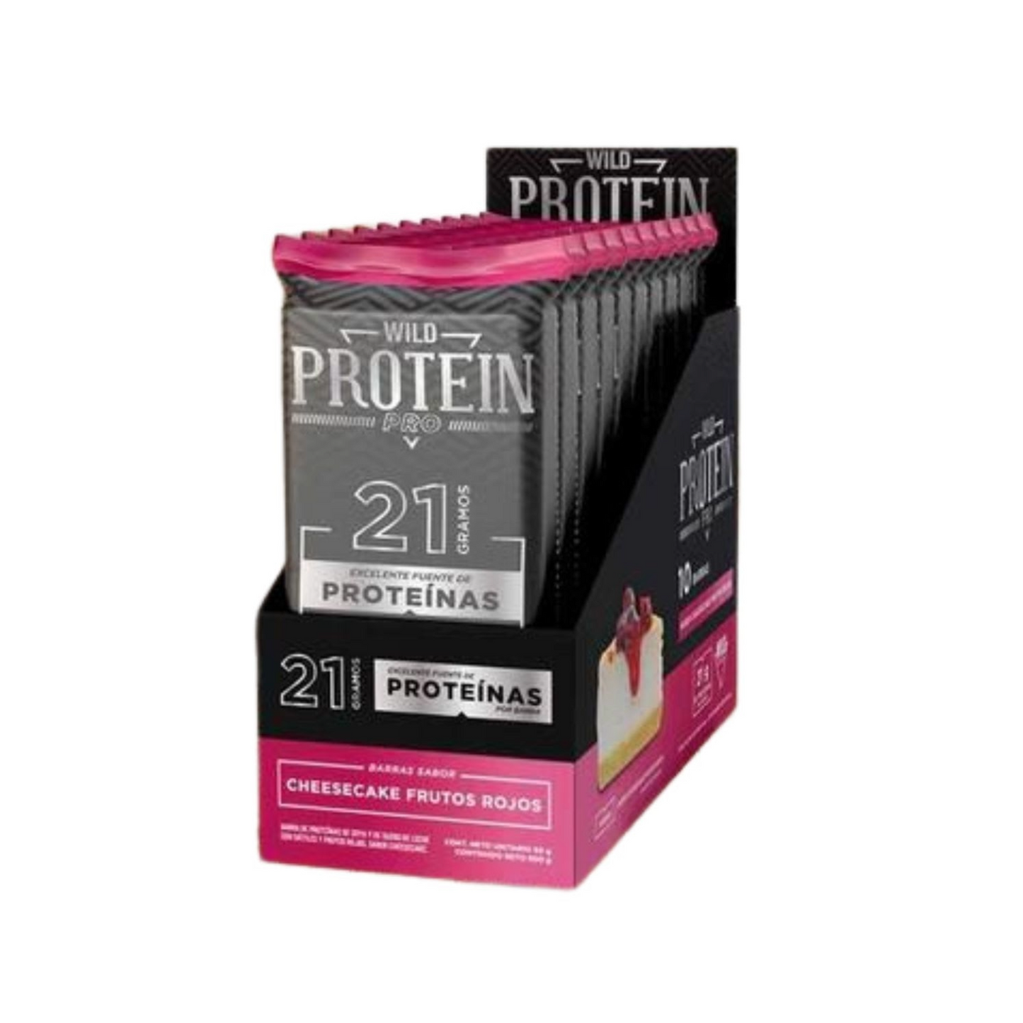 WILD FOODS BARRA PROTEIN PRO CHEESECAKE FRUTOS ROJOS 10 UNIDS 60 GRS