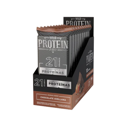 WILD FOODS BARRA PROTEIN PRO CHOCOLATE AVELLANA 10 UNIDS 60 GRS