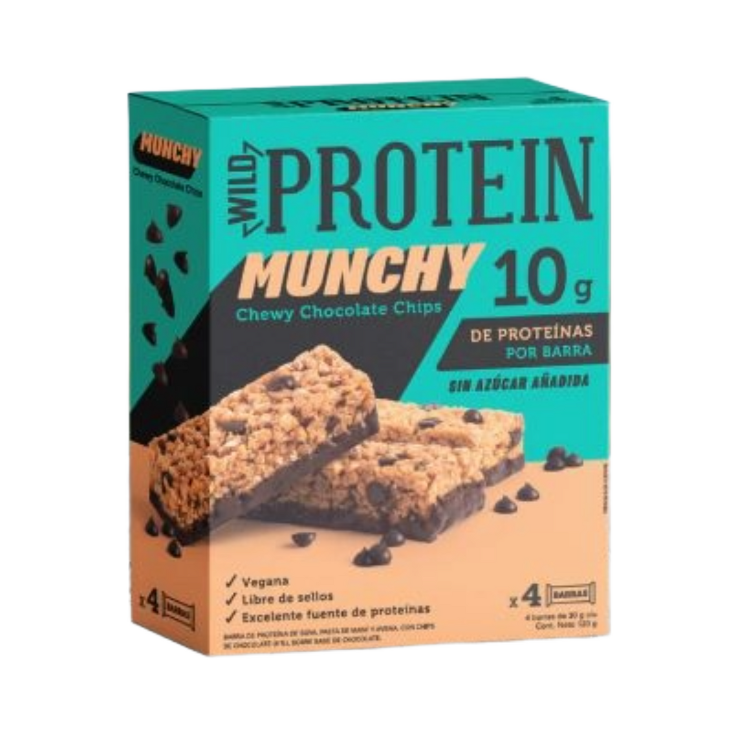 BARRA WILD PROTEIN MUNCHY CHOCOLATE CHIPS 4 UNIDS 30 GRS