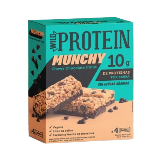 BARRA WILD PROTEIN MUNCHY CHOCOLATE CHIPS 4 UNIDS 30 GRS
