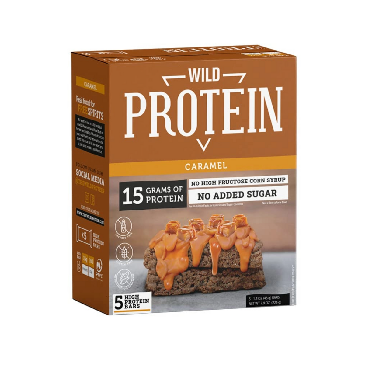 BARRA WILD PROTEIN CARAMELO 5 UNIDS 45 GRS