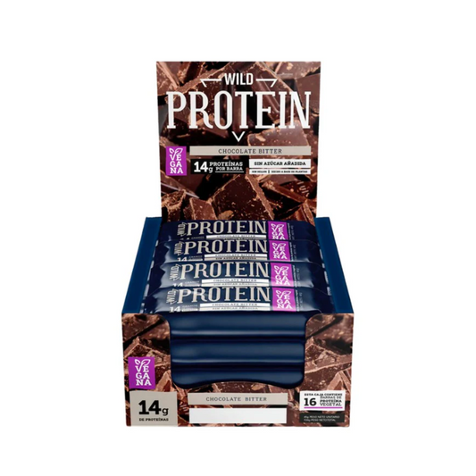 BARRA WILD PROTEIN CHOCOLATE BITTER 16 UNIDS 45 GRS