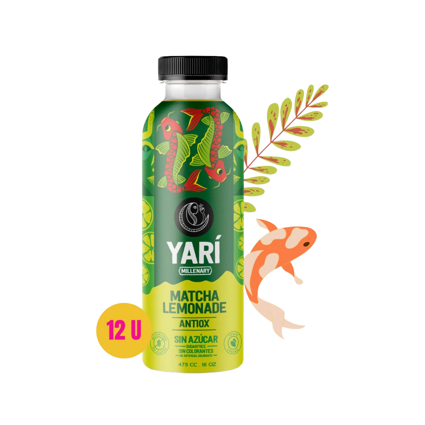 YARI TE MATCHA LIMONADE MINT 475 ML 12 UNIDS
