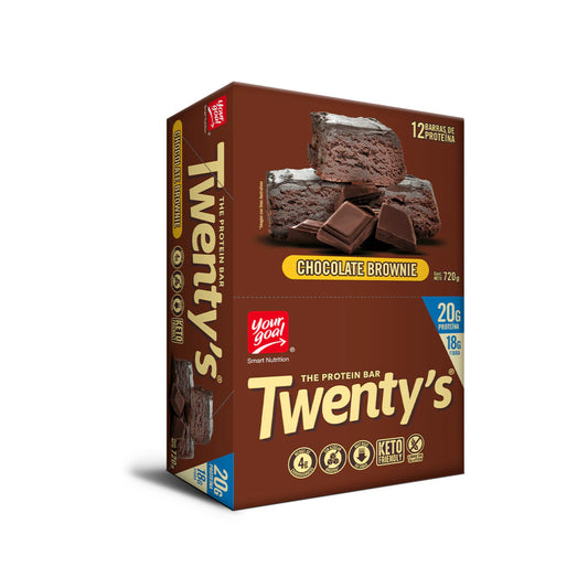 PROTEIN BAR TWENTYS CHOCOLATE BROWNIE YOURGOAL 60 GRS 12 UNIDS