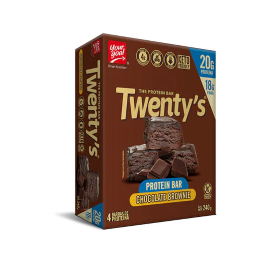PROTEIN BAR TWENTYS CHOCOLATE BROWNIE YOURGOAL 60 GRS 4 UNIDS