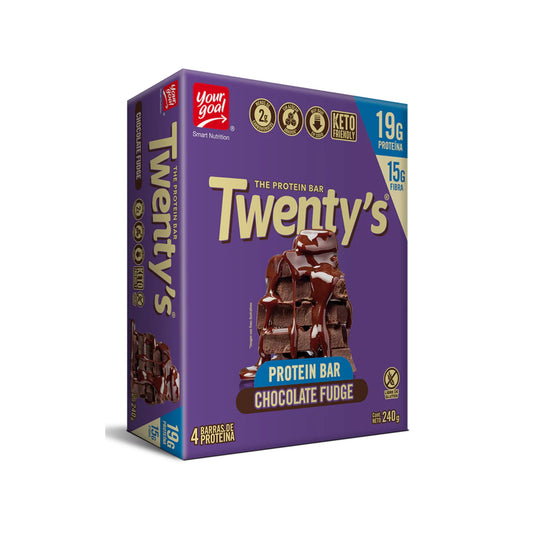 PROTEIN BAR TWENTYS CHOCOLATE FUDGE YOURGOAL 60 GRS 4 UNIDS