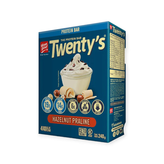 PROTEIN BAR TWENTYS HAZELNUT PRALINE YOURGOAL 60 GRS 4 UNIDS