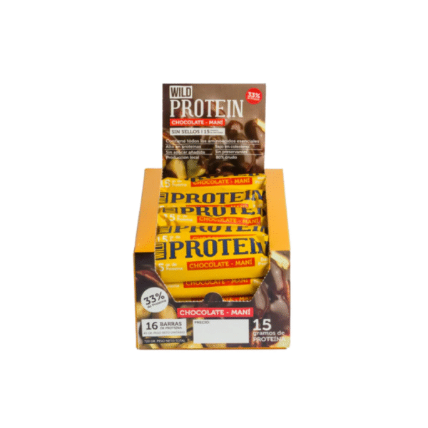 BARRA WILD PROTEIN 16 UNIDS CHOCOLATE MANÍ  45 GRS